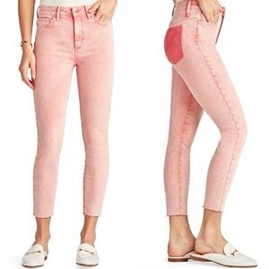 Sam Edelman The Stiletto High Rise Waist Crop Raw Hem‎ Jeans Coral Tart Size 25